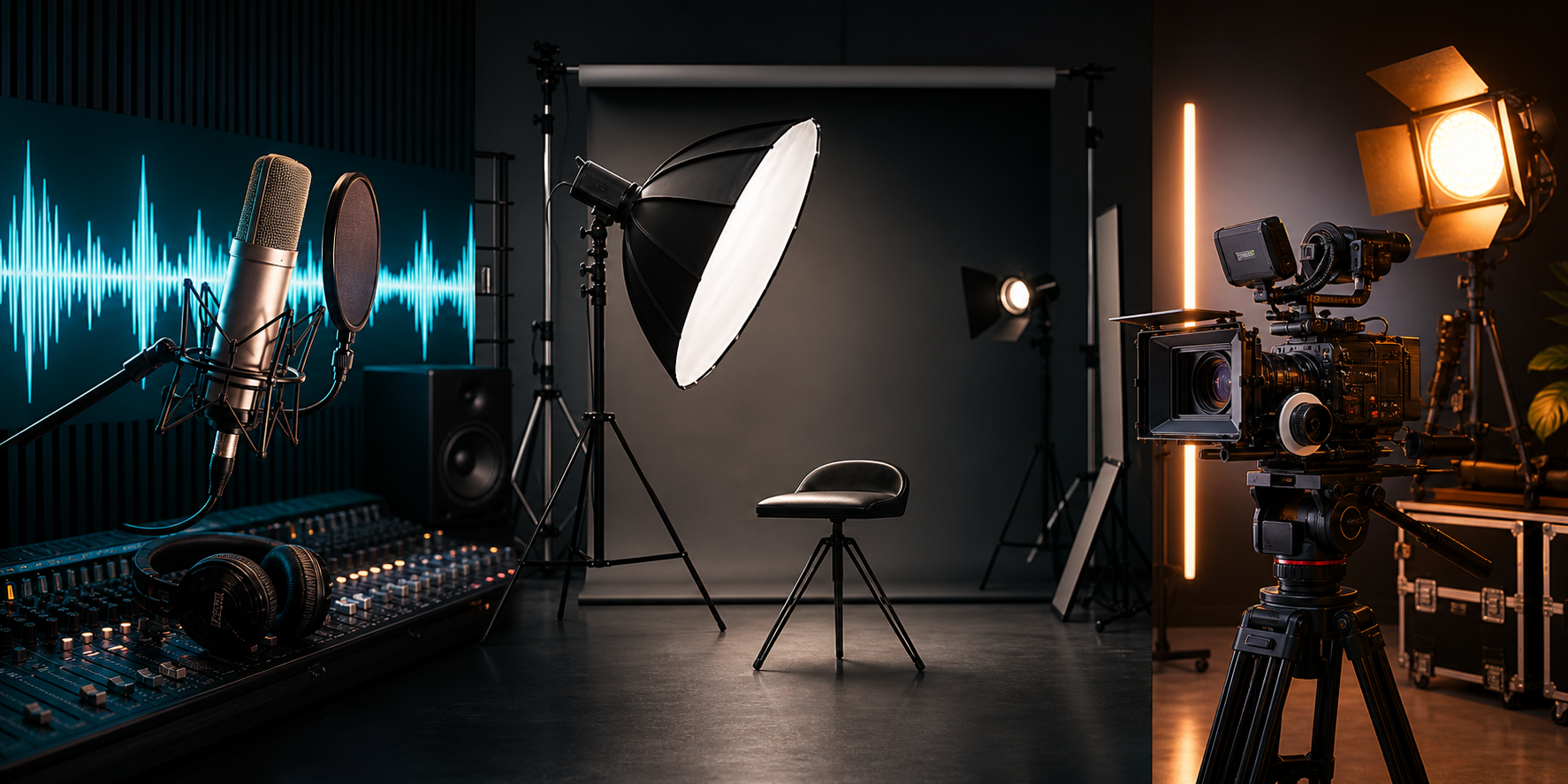 Music, image and video production studio